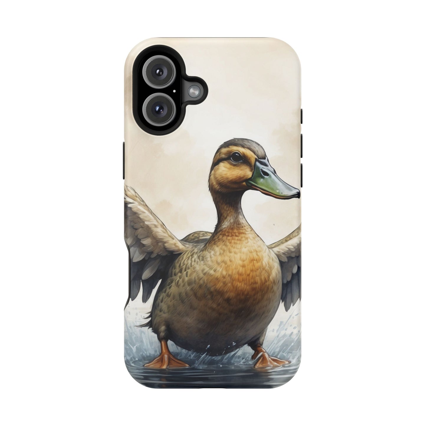 Graceful Duck in Watercolor Scene - MagSafe iPhone Case