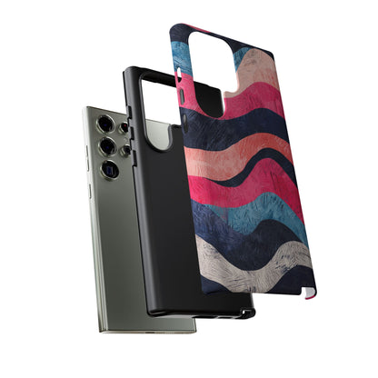 Abstract Wave Pattern Samsung Galaxy Case – Shockproof, Matte Finish, Dual-Layer Protection