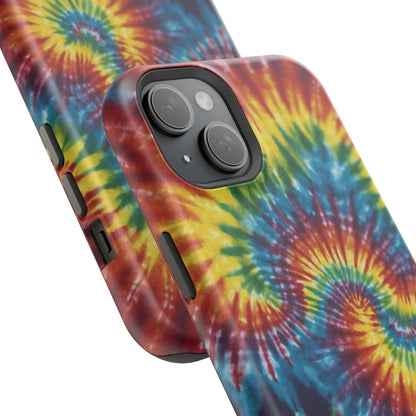 Retro Rainbow Tie-Dye MagSafe Case – Swirl Design