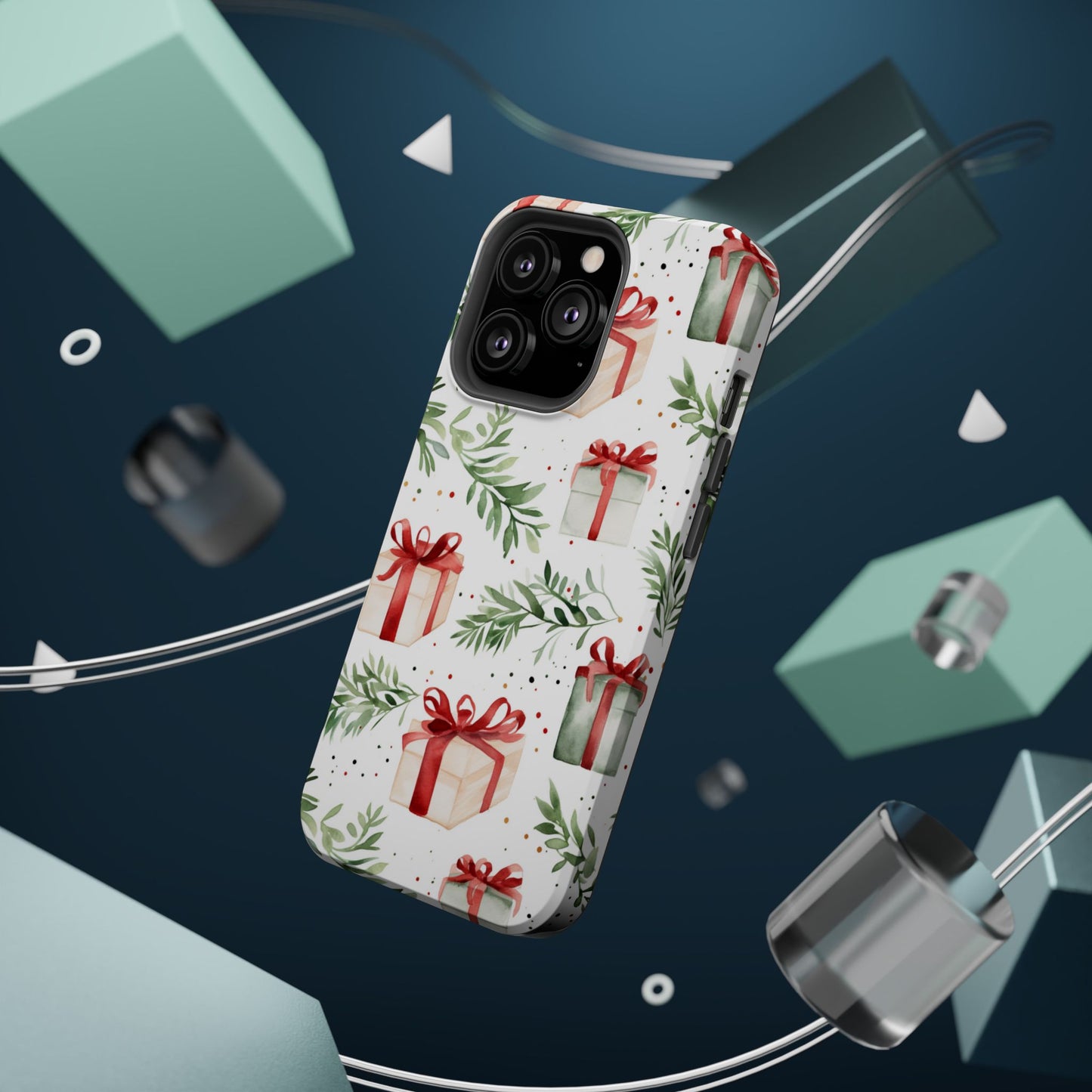 Watercolor Holiday Gifts & Greenery - MagSafe iPhone Series Case