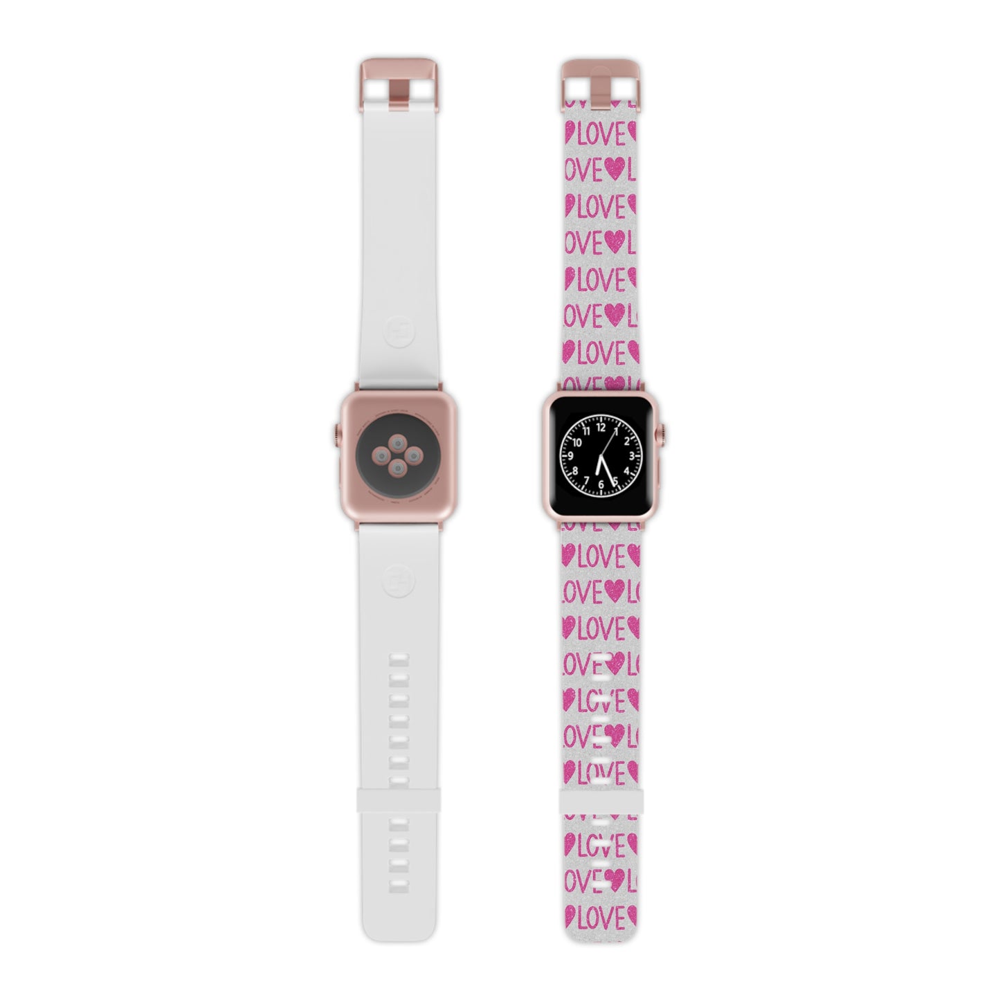 Pink Glitter Love Pattern  Apple Watch Band