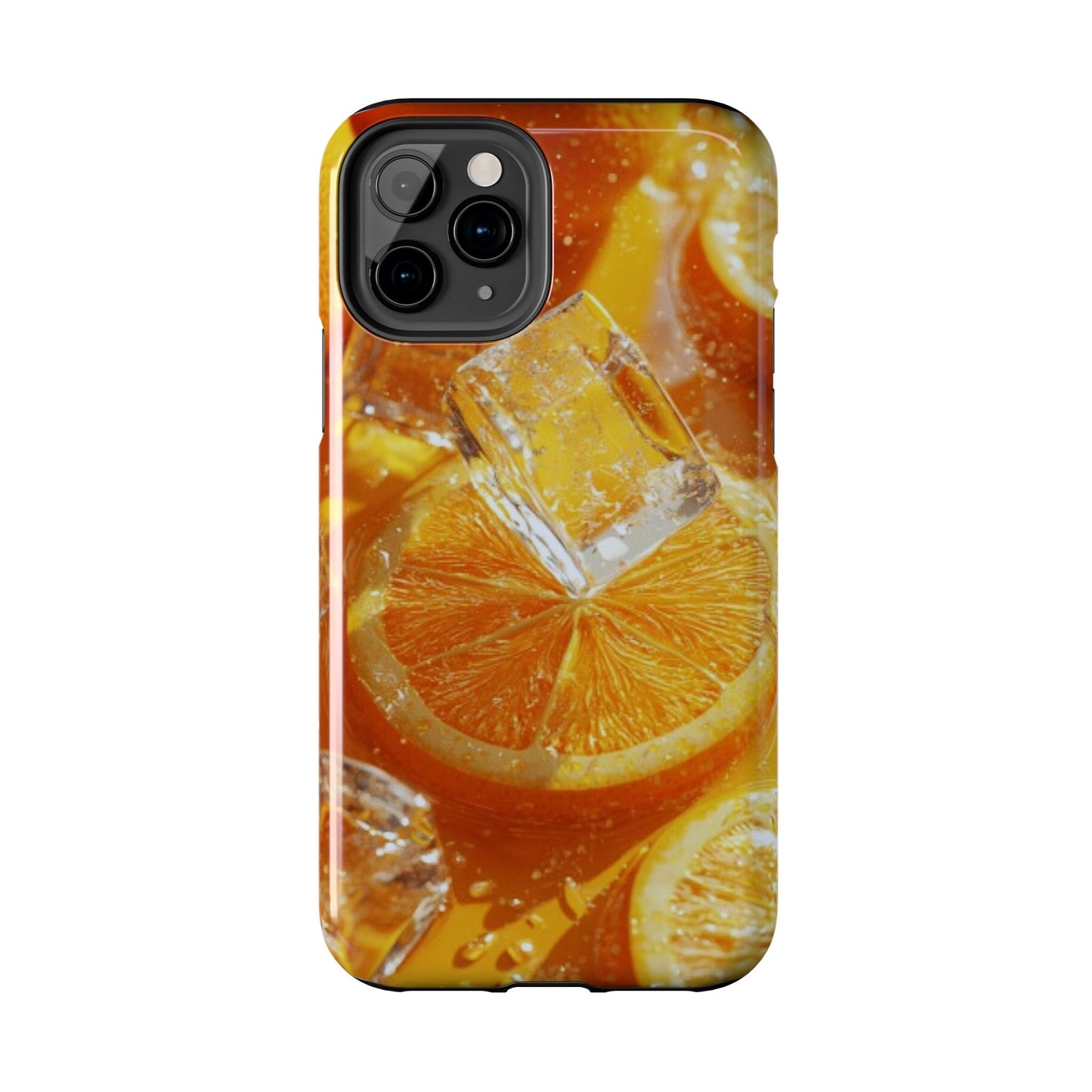 Citrus Orange Splash iPhone Case – Dual-Layer Tough Protection, Vibrant Summer Design