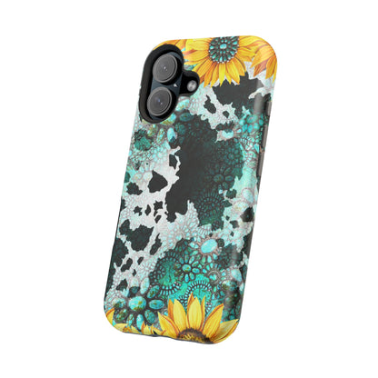 Boho Turquoise Sunflower Lace - MagSafe iPhone Series Case