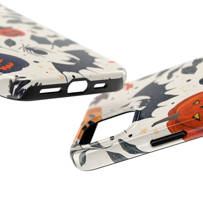 Spooky Halloween iPhone Case – Pumpkins, Bats, and Spider Design