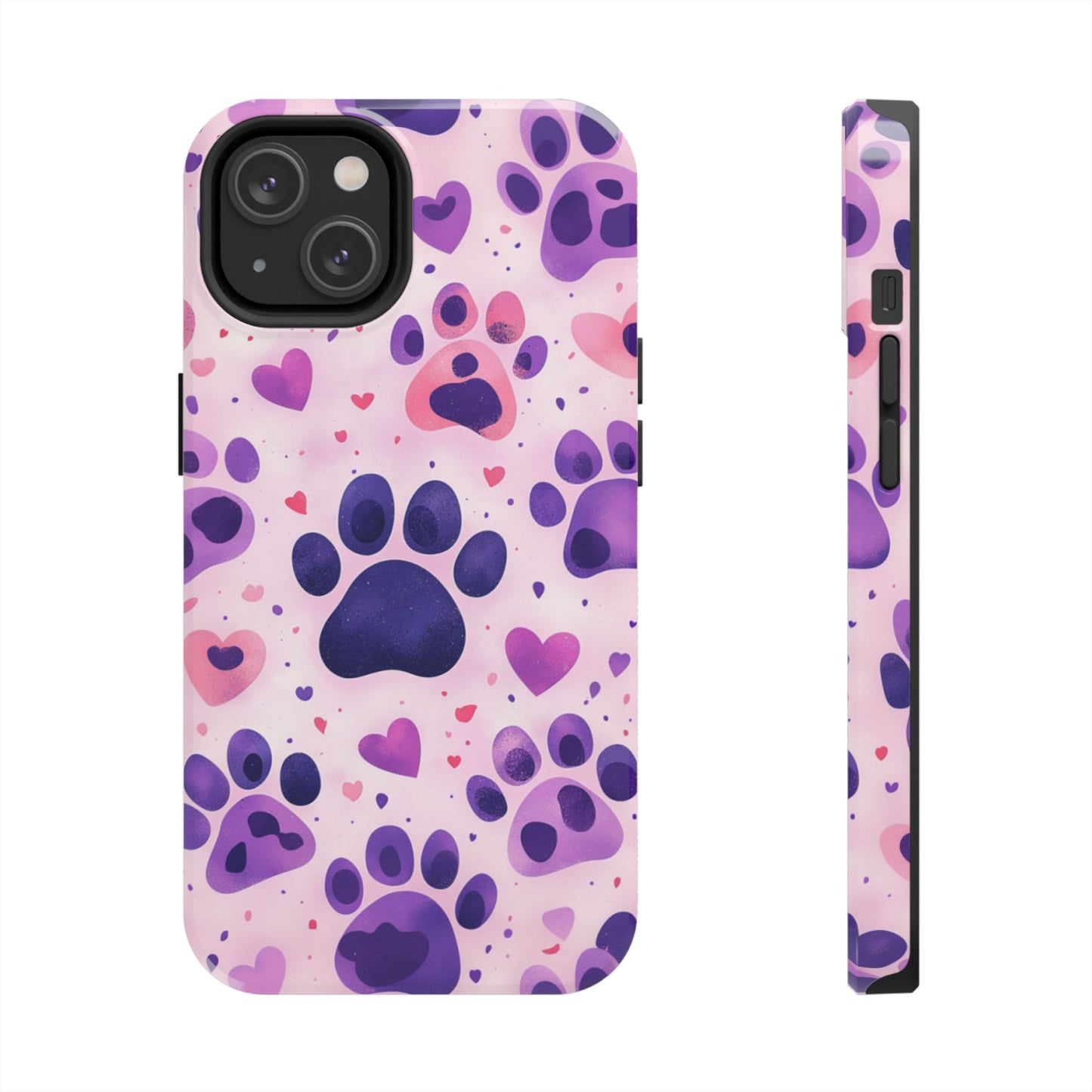 Purple Paw Print iPhone Case - Playful Pet Lover’s Protective Cover