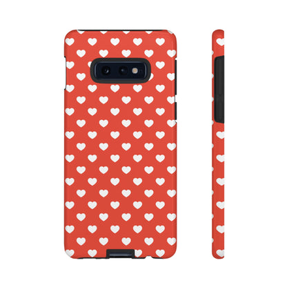 White Hearts on Red Samsung Case