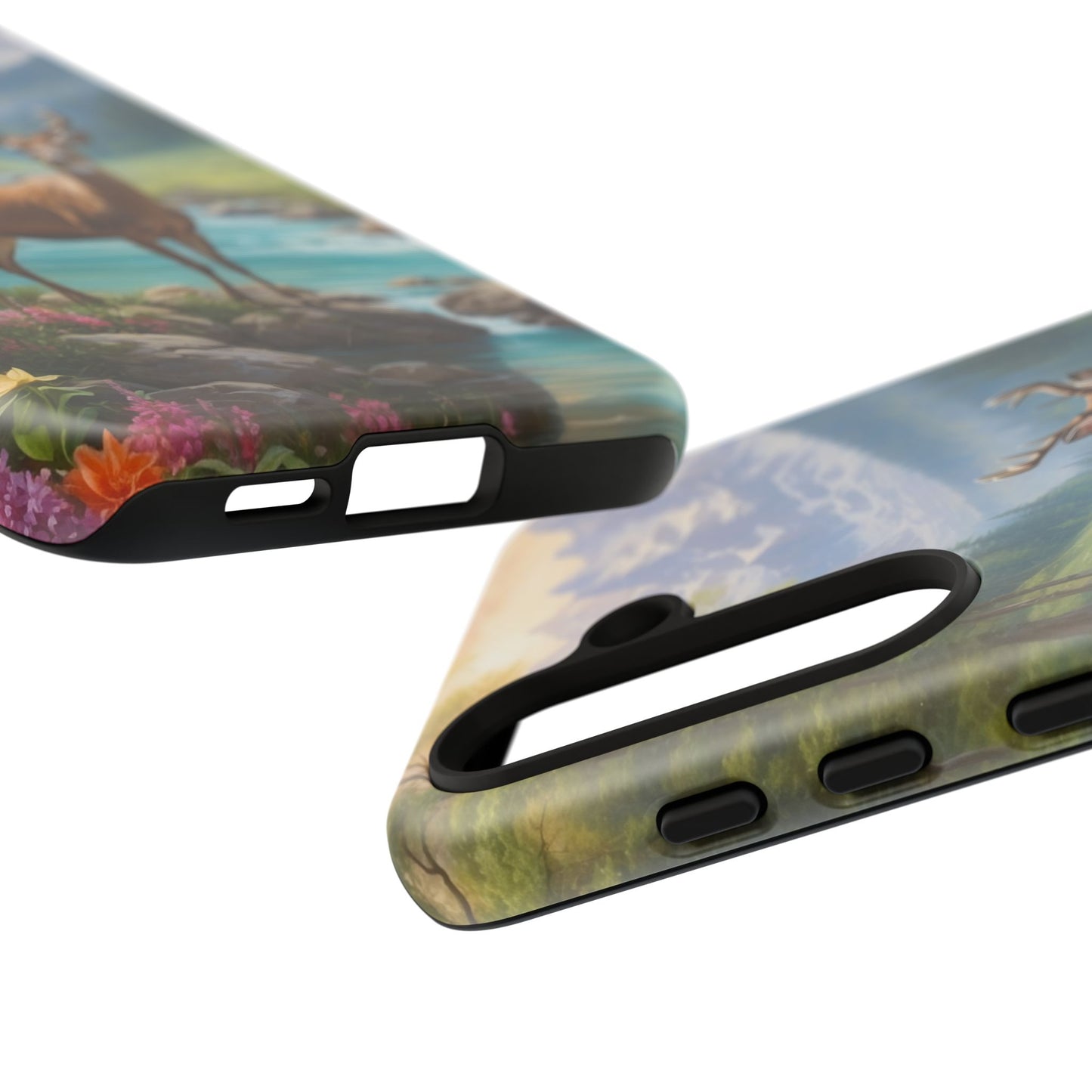 Alpine Serenity – Stag in Mountain Bliss Samsung Galaxy Phone Case