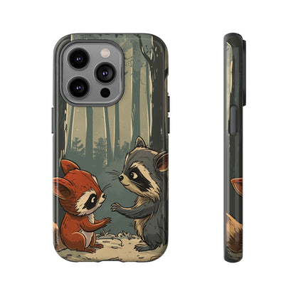 Whimsical Woodland Raccoons Phone Case