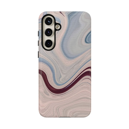 Marble Swirl Elegance – Samsung Galaxy Case in Blue & Blush Abstract Design