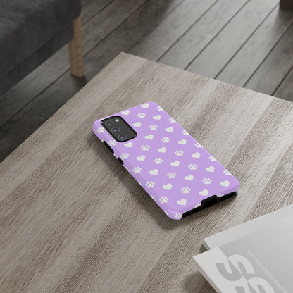 Lilac Paw Prints & Hearts – Samsung Galaxy Case