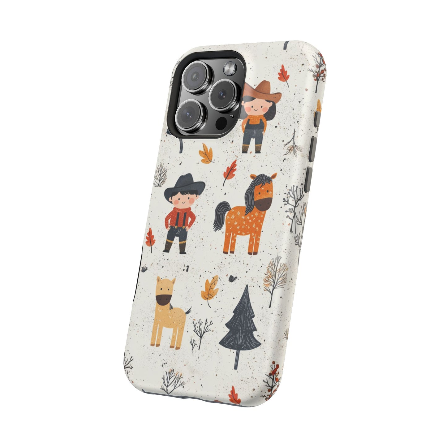 Cowboy Adventures Tough MagSafe iPhone Case – Cute Western Theme, Dual-Layer Protection