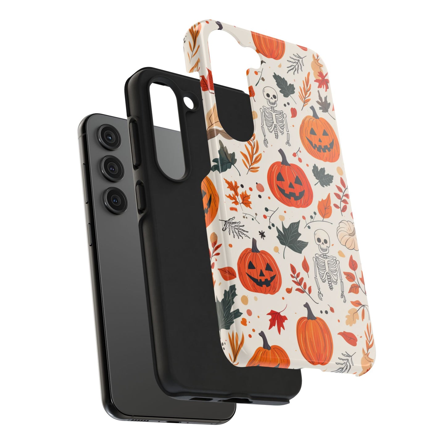 Halloween Pumpkin & Skeleton Samsung GalaxyCase – Spooky Autumn Design