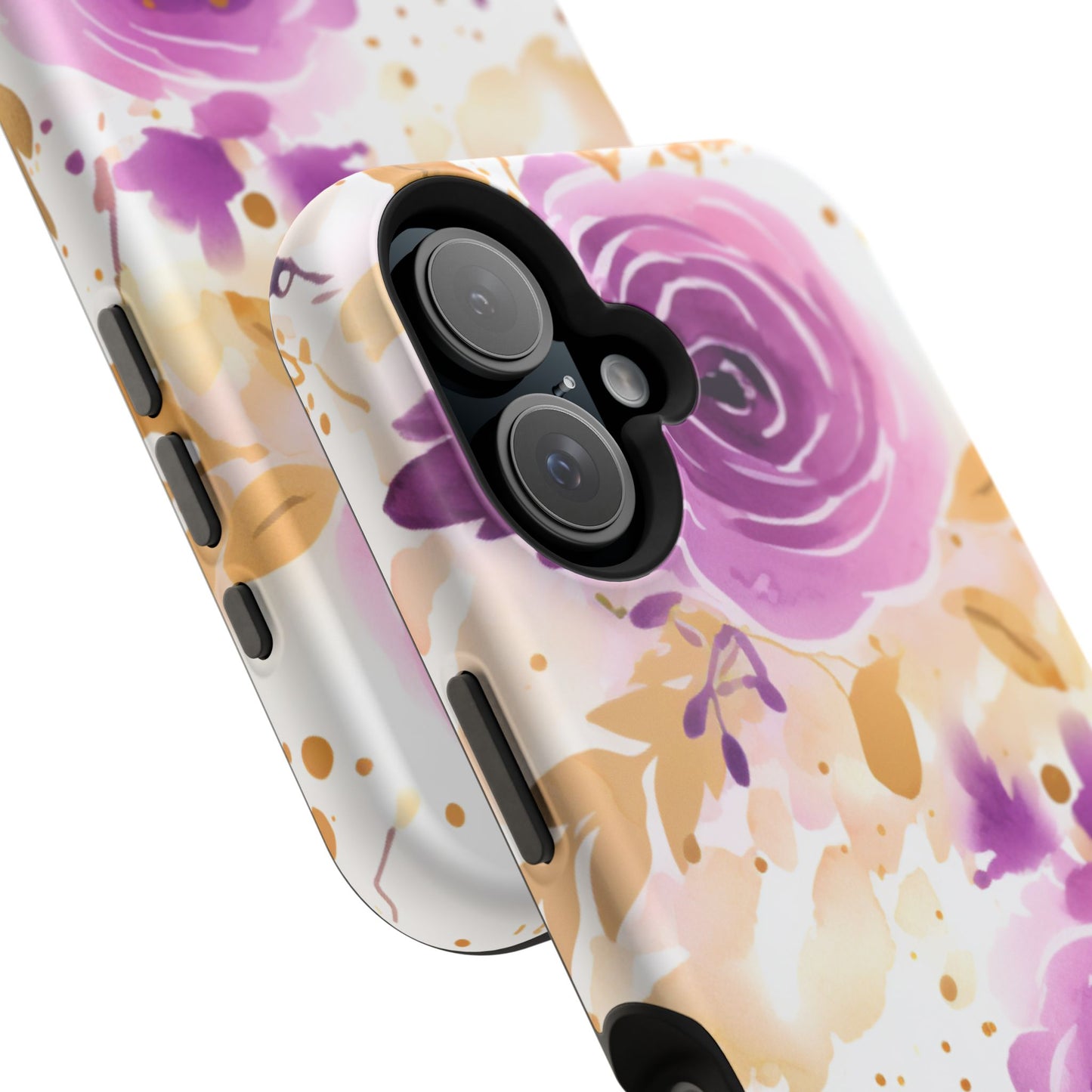 Soft Purple & Gold Floral Splash - MagSafe iPhone Series Case