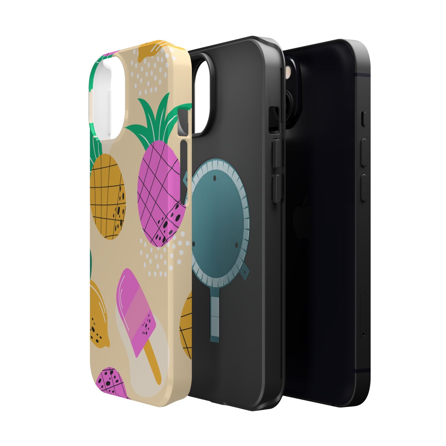 Tropical Pop MagSafe iPhone Case – Fun Pineapple & Lemon Design with Vibrant Summery Colors