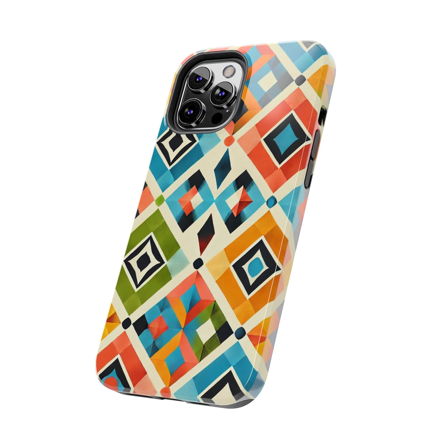 Harlequin Geometric iPhone Case - Vibrant Abstract Protective Cover