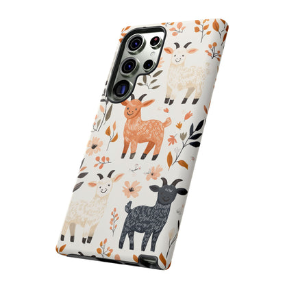 Samsung Galaxy Case: Smiley Goats & Dried Flowers – Vintage Charm