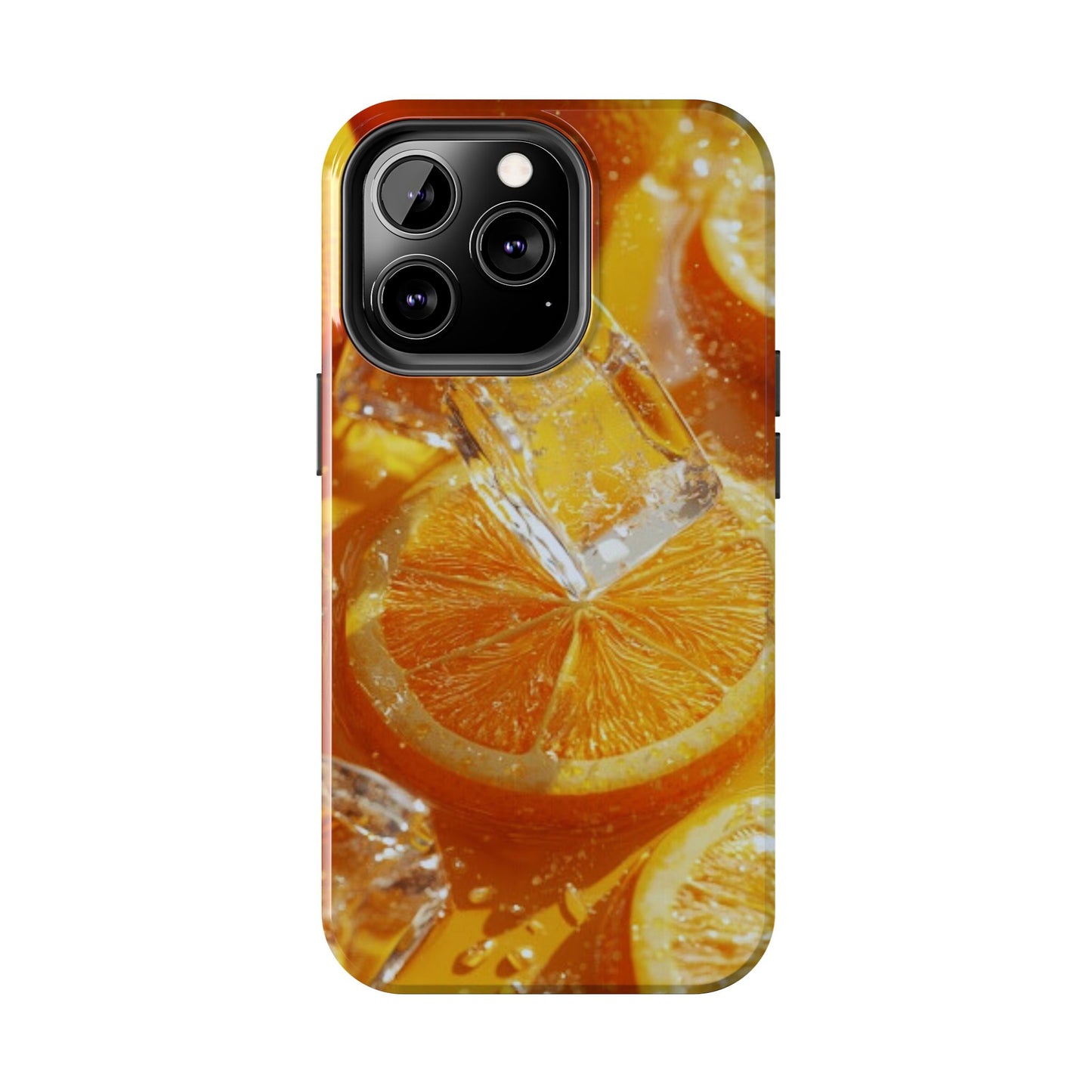 Citrus Orange Splash iPhone Case – Dual-Layer Tough Protection, Vibrant Summer Design