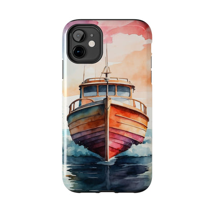 Sunset Sail Watercolor Boat – iPhone Series Case