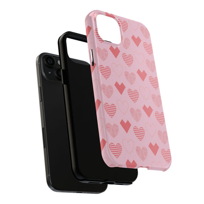 Striped Hearts iPhone Case