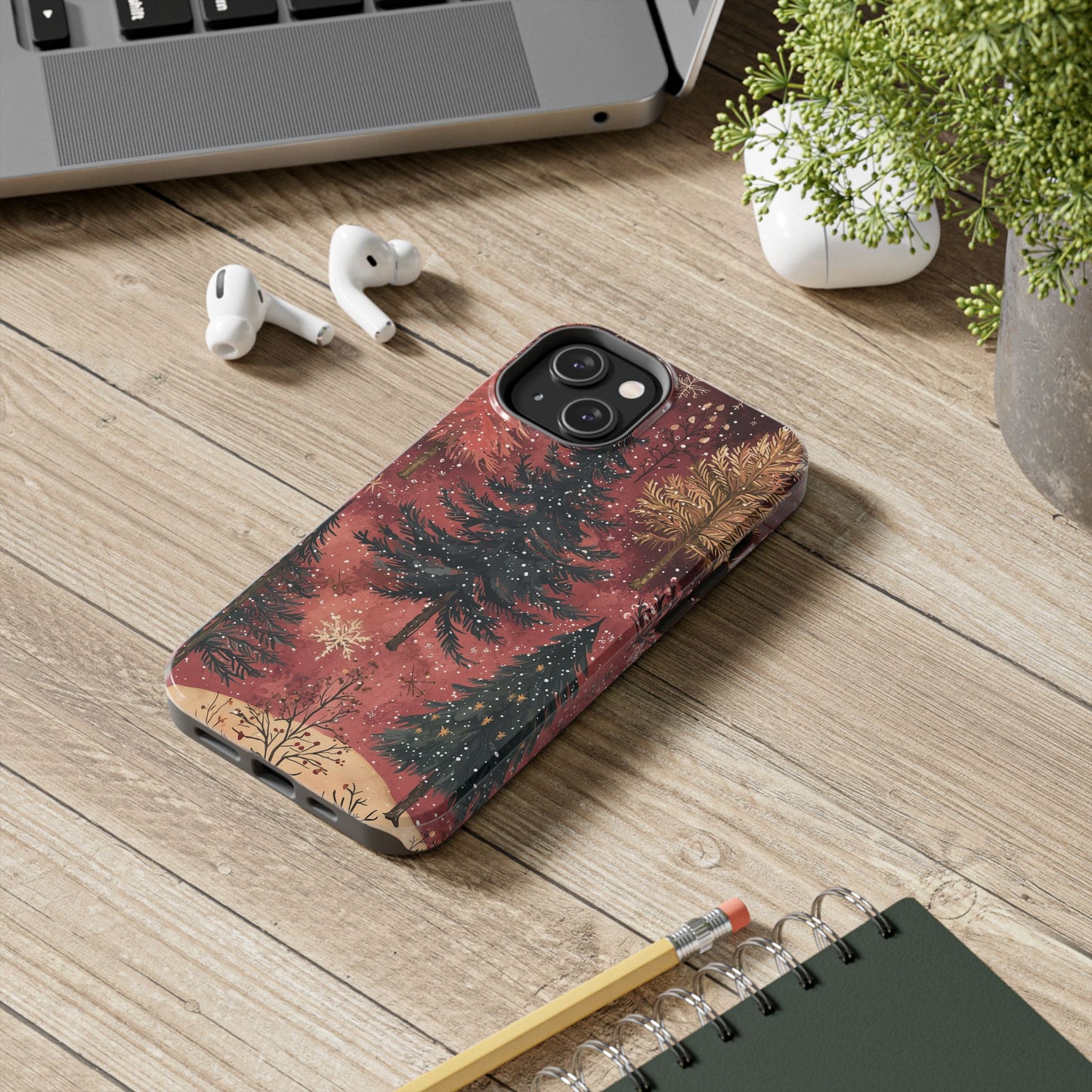 Rustic Red Winter Forest - iPhone Series Case