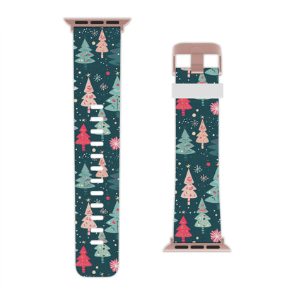 Whimsical Christmas Trees Apple Watch Band