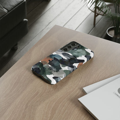 Moody Abstract Watercolor Samsung Galaxy Case – Dark Green and Brown Artistic Design