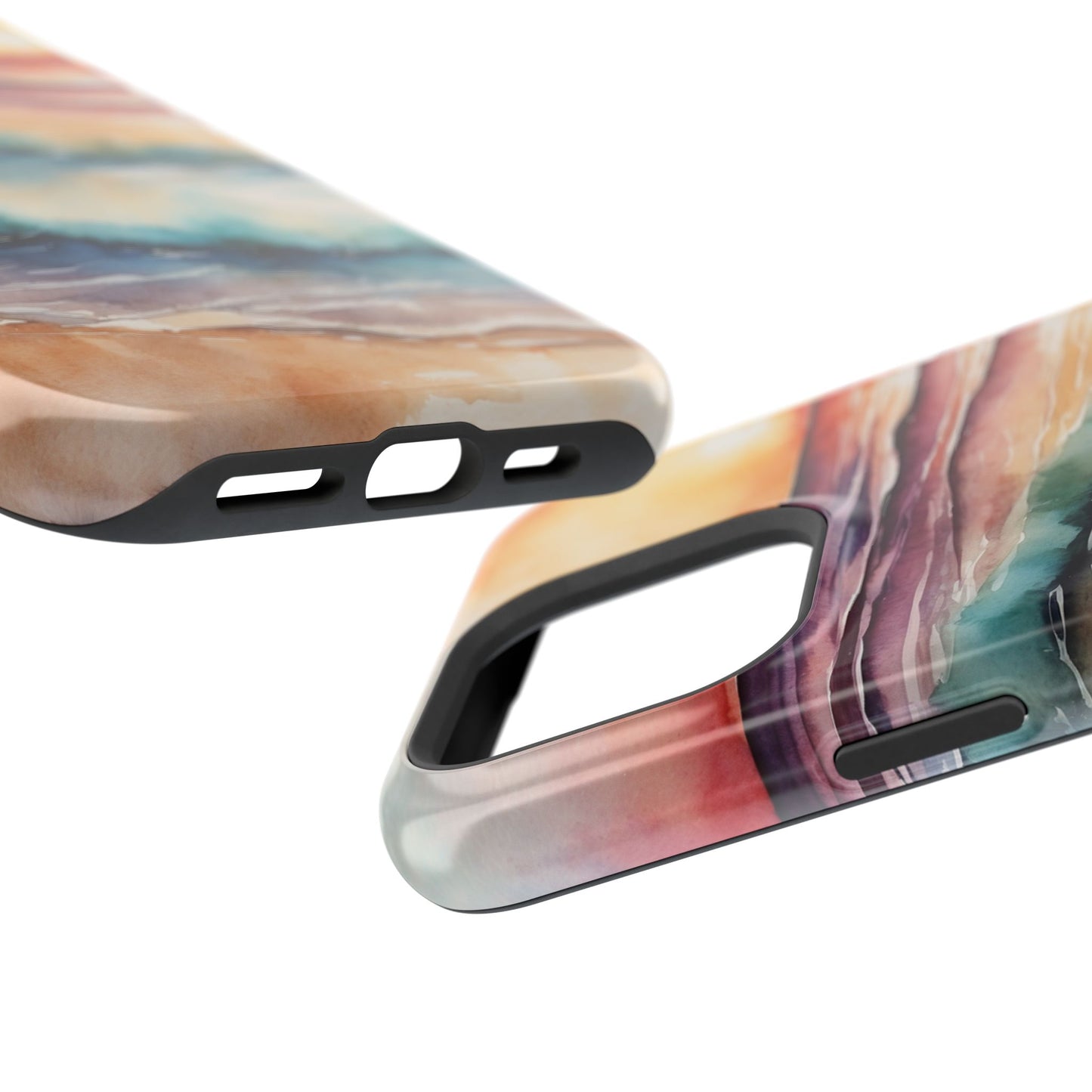 Sunset Waves MagSafe iPhone Case – Vibrant Watercolor Design