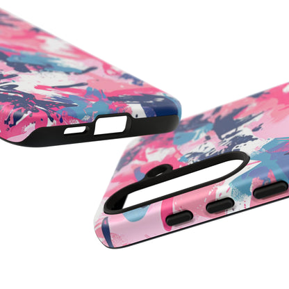 Vibrant Pink & Navy Abstract Splash – Samsung Galaxy Case