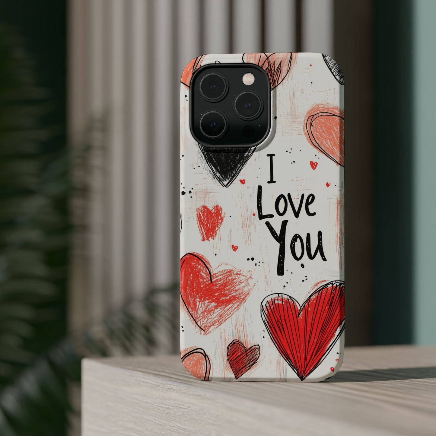 Romantic "I Love You" Heart Sketch - MagSafe Compatible Case