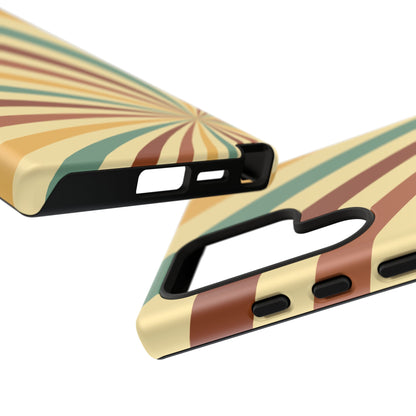 Earthy Retro Swirl Samsung Galaxy Case – Dual-Layer Protection with 70s-Inspired Earth Tones