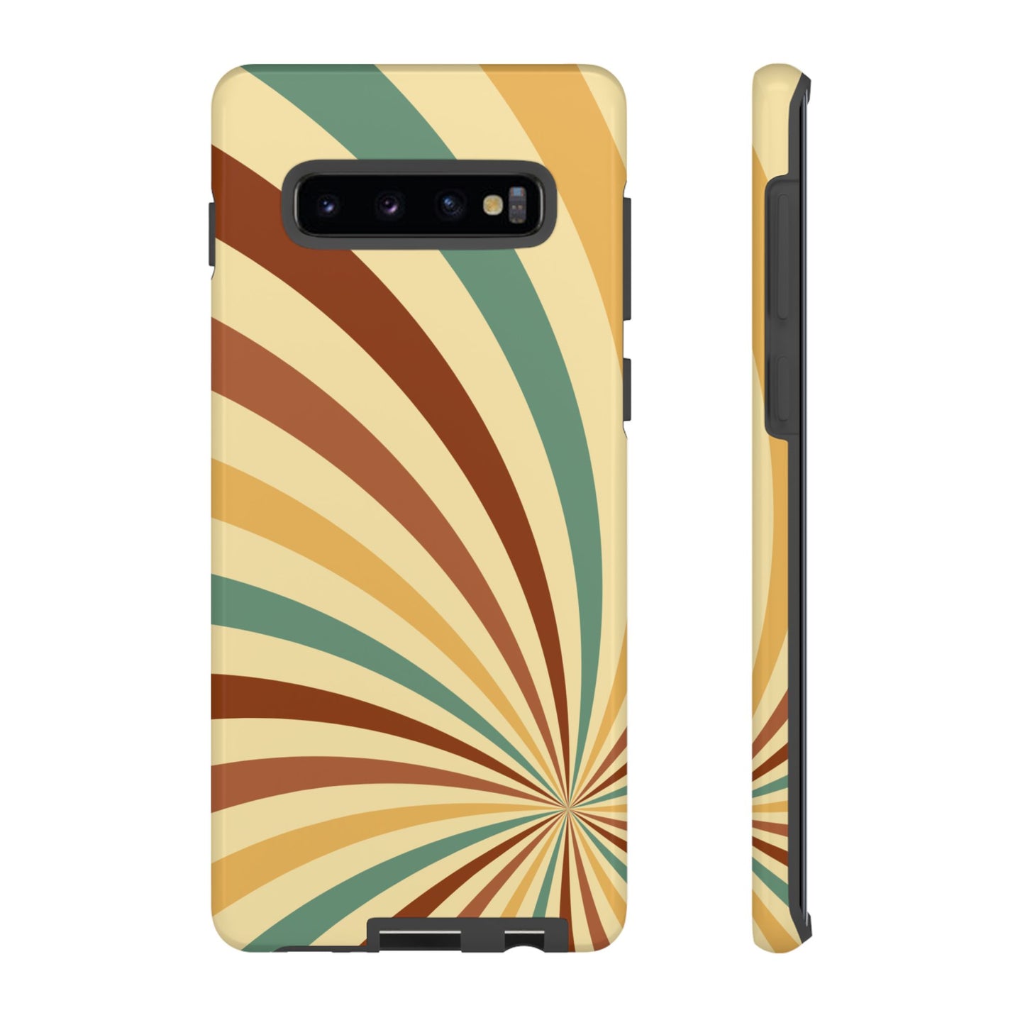 Earthy Retro Swirl Samsung Galaxy Case – Dual-Layer Protection with 70s-Inspired Earth Tones