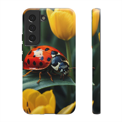 Samsung Galaxy Case: Vibrant Ladybug Amidst a Lush Yellow Flower Garden