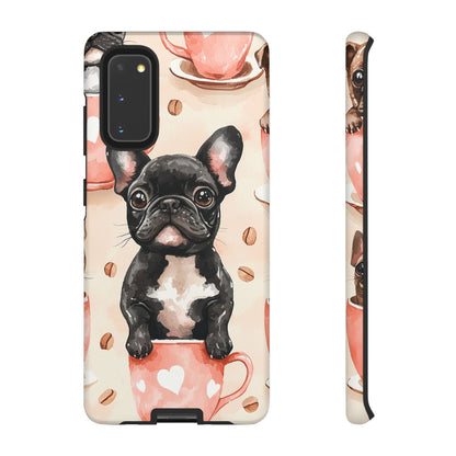 French Bulldog in Coffee Cup  Samsung Galaxy  Case – Cute Dog Art, Shockproof & Slim Design