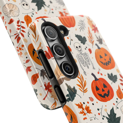 Halloween Pumpkin & Skeleton Samsung GalaxyCase – Spooky Autumn Design