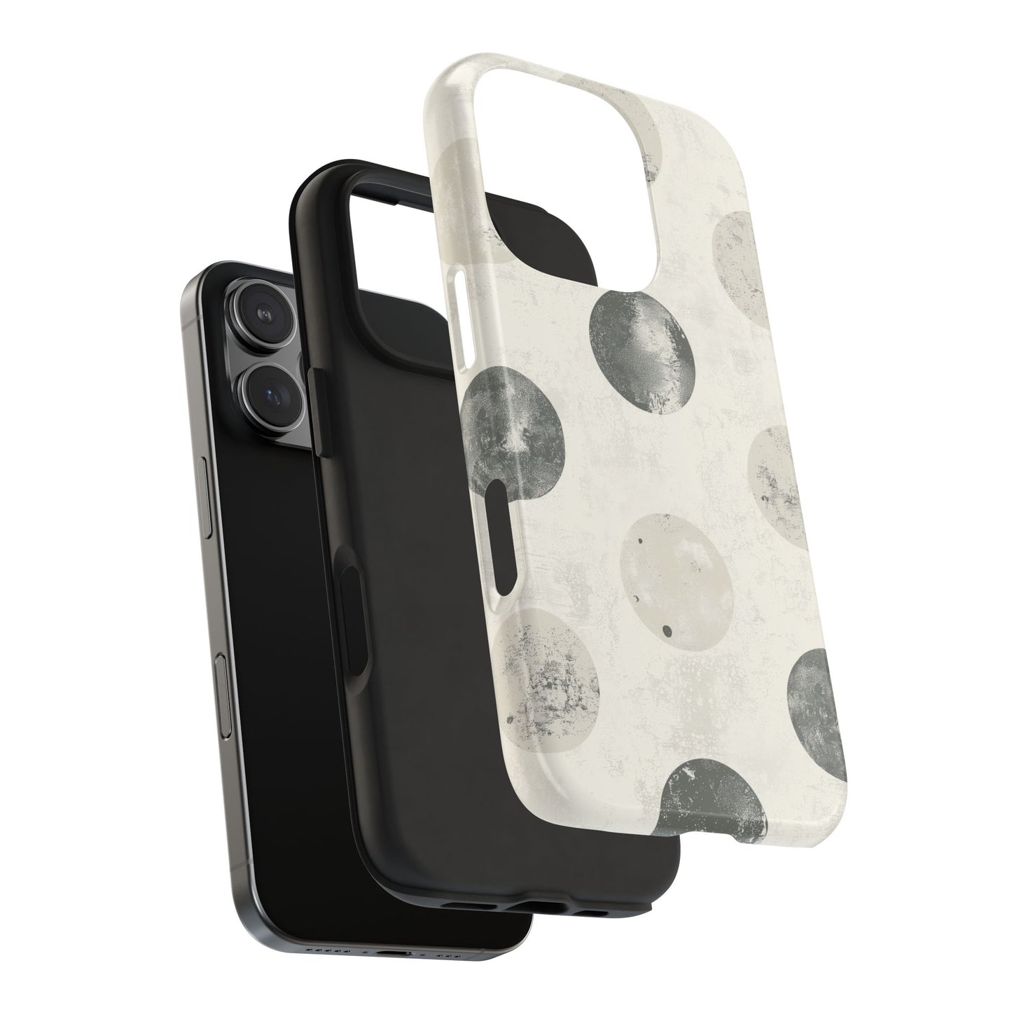 Vintage Polka Dot iPhone Case - Neutral Retro Protective Cover