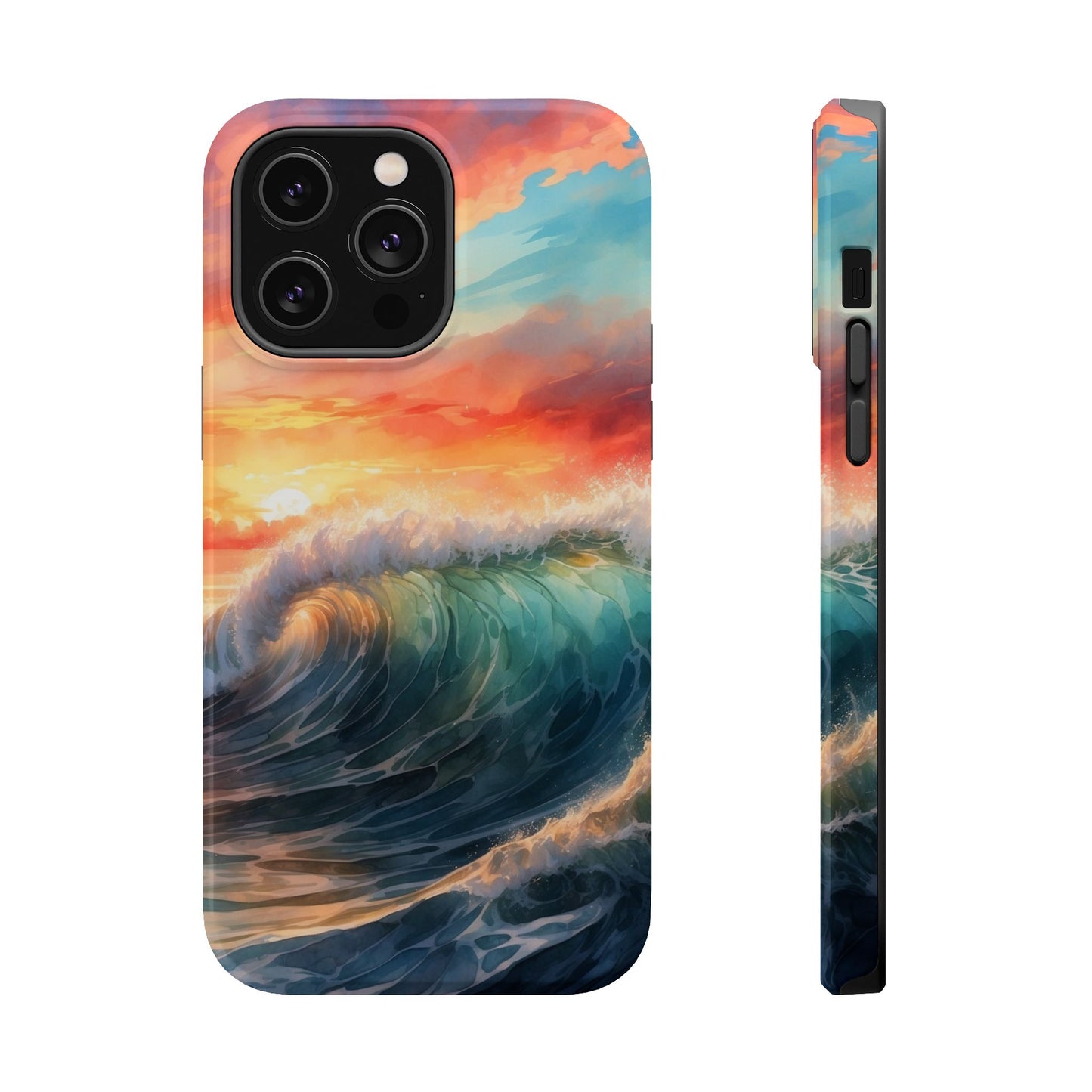 Ocean Wave Sunset MagSafe iPhone Case – Coastal Vibes Design