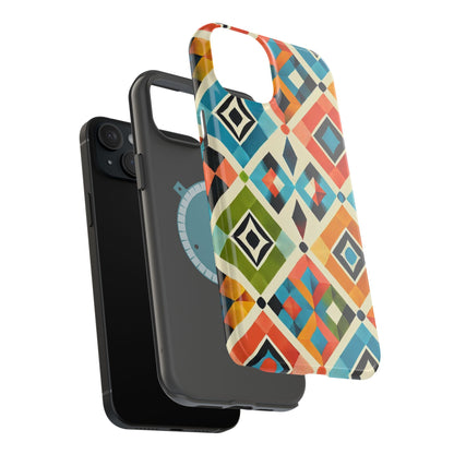 Harlequin Geometric MagSafe iPhone Case - Vibrant Abstract Protective Cover