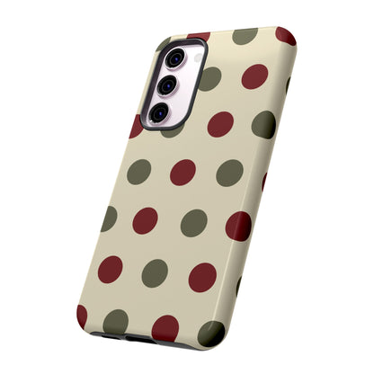 Red & Green Polka Dots on Cream – Samsung Galaxy Case