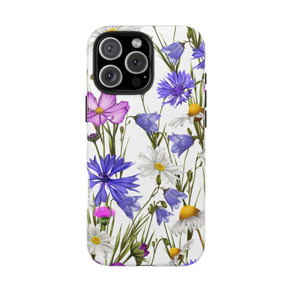 Wildflower Meadow iPhone Case – Purple, Blue, and White Floral Design