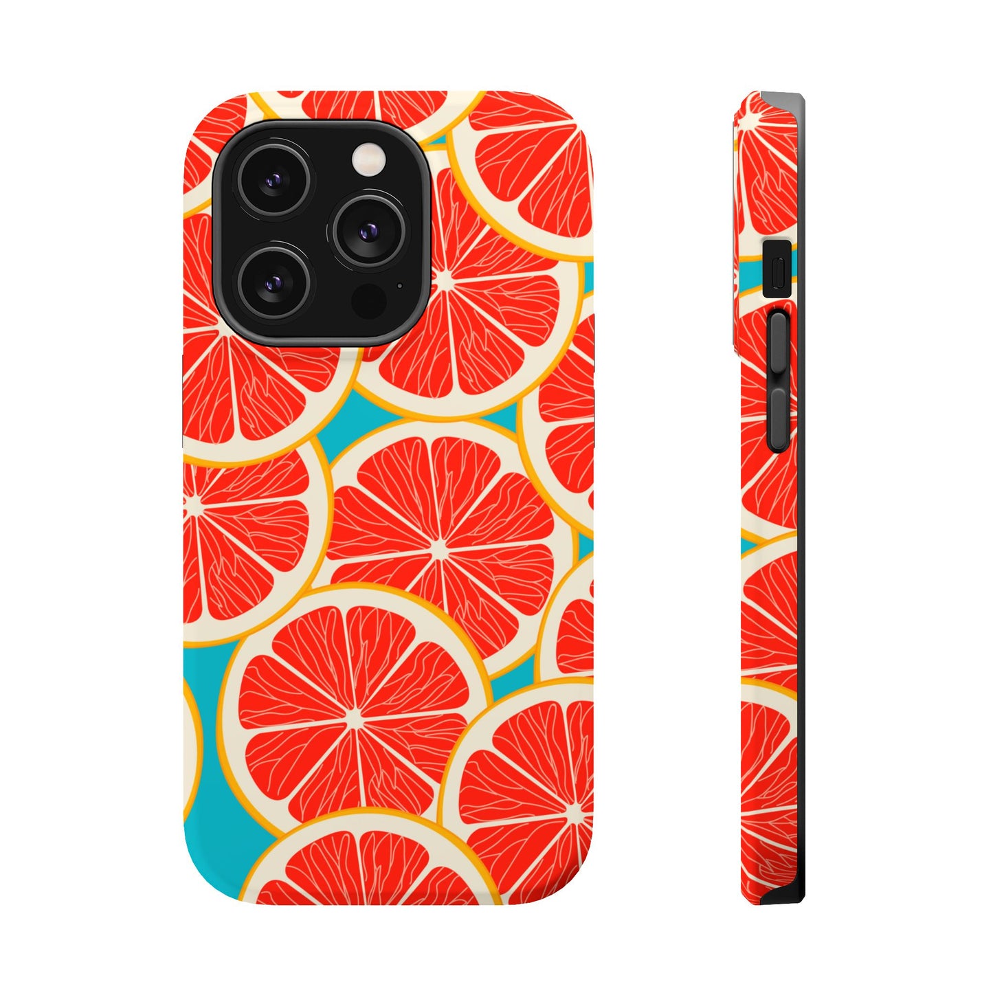 Ruby Grapefruit Pop Tough MagSafe iPhone Case – Vibrant Citrus Design, Shock-Resistant Protection