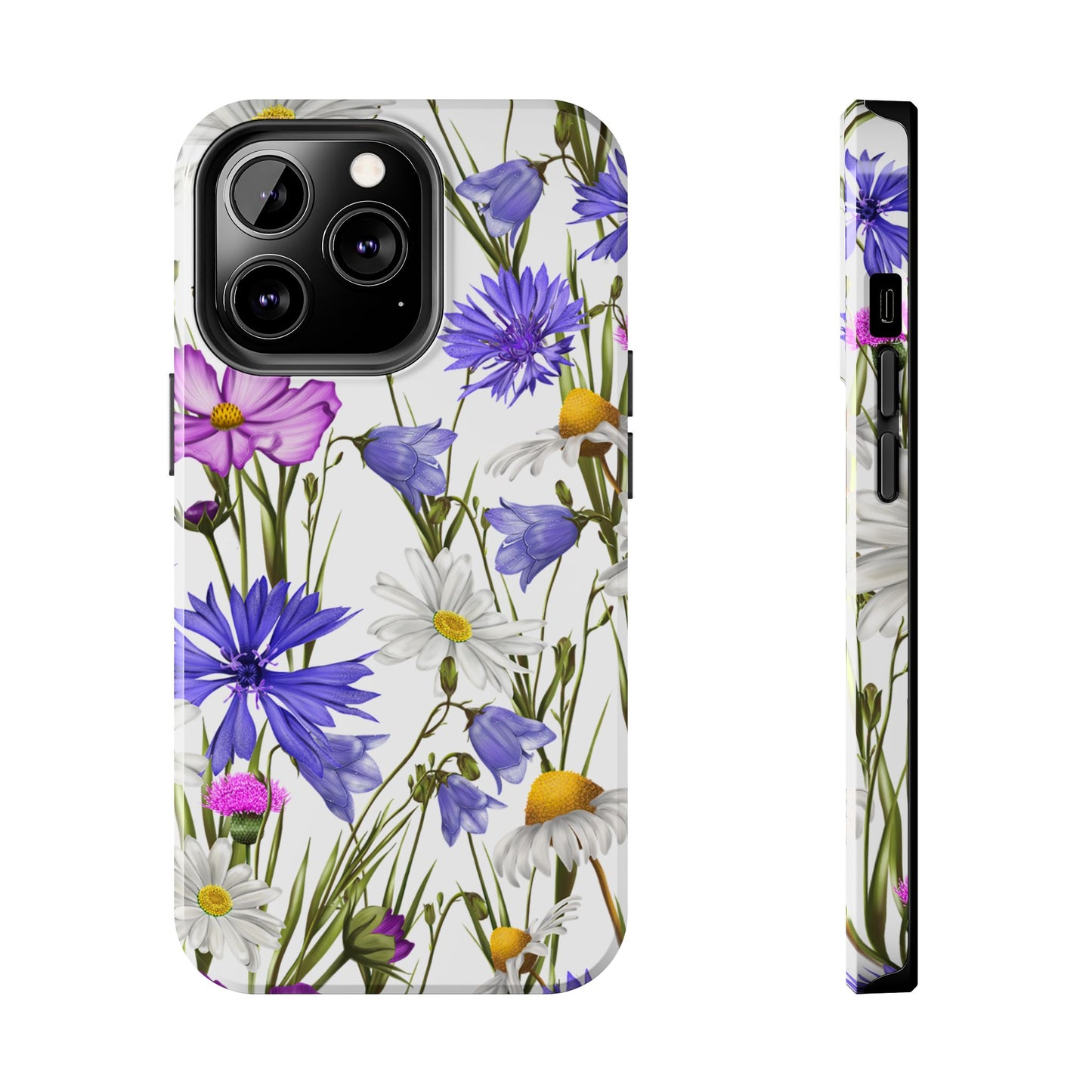 Wildflower Meadow iPhone Case – Purple, Blue, and White Floral Design