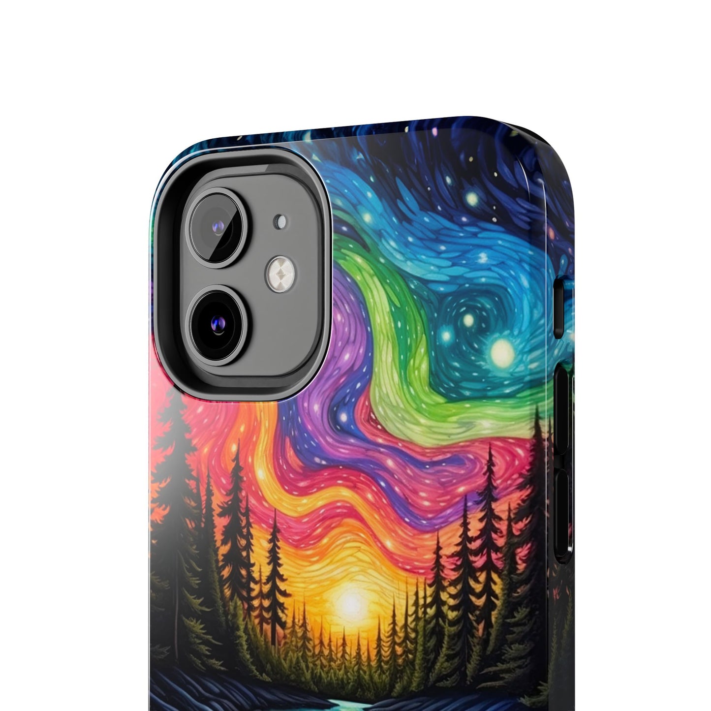 Celestial Nightscape iPhone Case – Vibrant River and Starry Sky Design