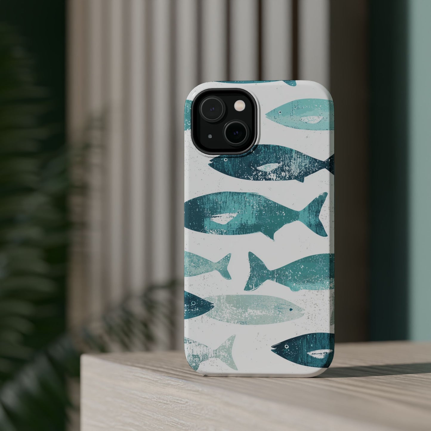 Vintage Blue Fish Print - MagSafe iPhone Series Case