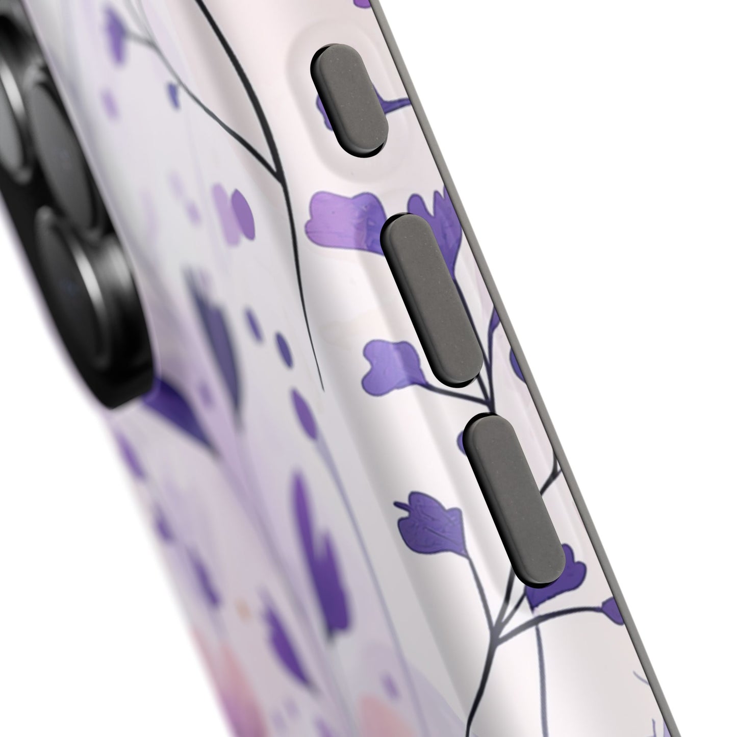 Purple Floral Bliss MagSafe iPhone Case – Delicate Blossom Design