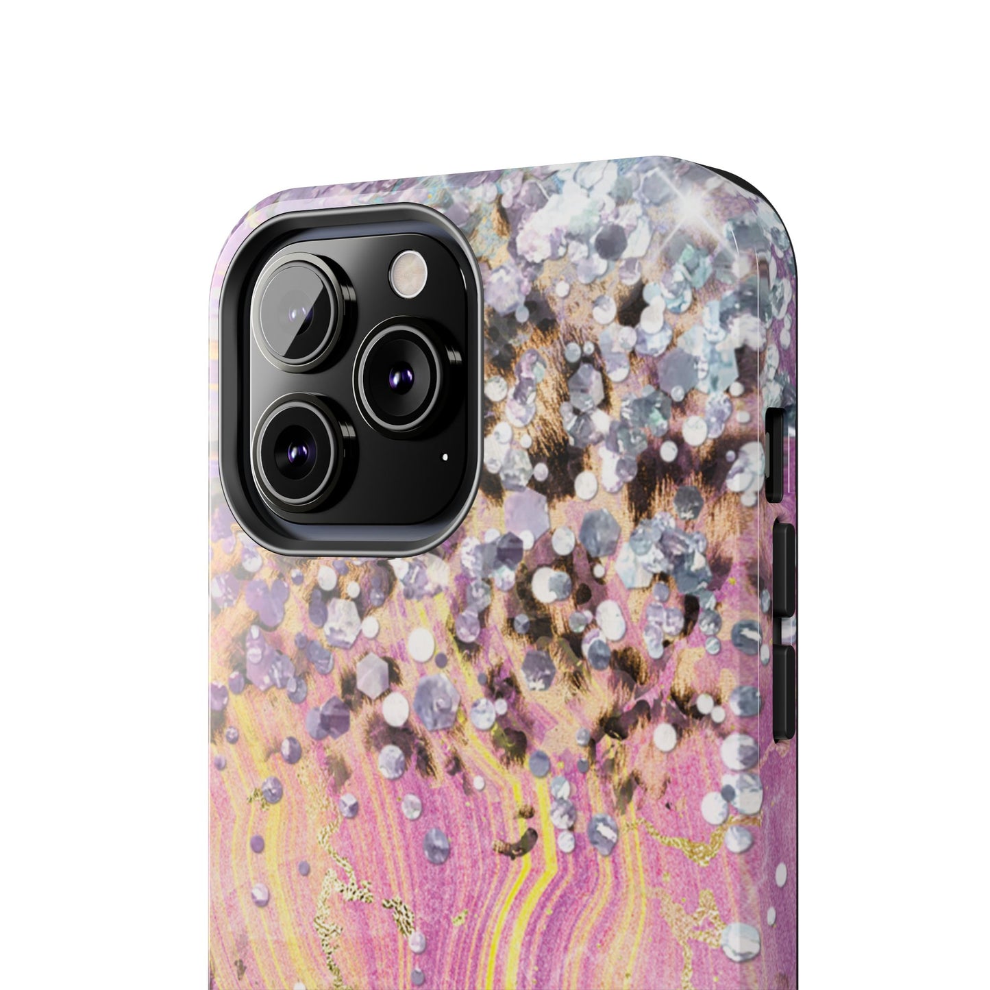 Crystal Glam Leopard - iPhone Series Case with Glitter and Gem Accents