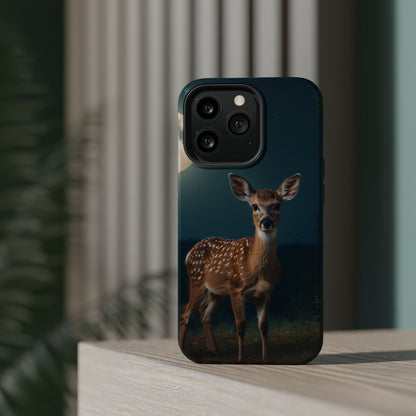 MagSafe-Compatible iPhone Case – Mystic Fawn Under the Moonlit Sky