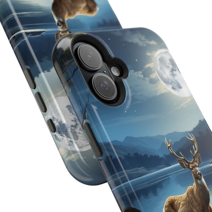 Moonlit Elegance: Stag by the Lake – MagSafe iPhone Case