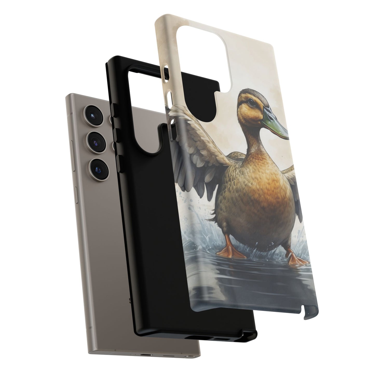 Graceful Duck in Watercolor Scene - Samsung Galaxy Case