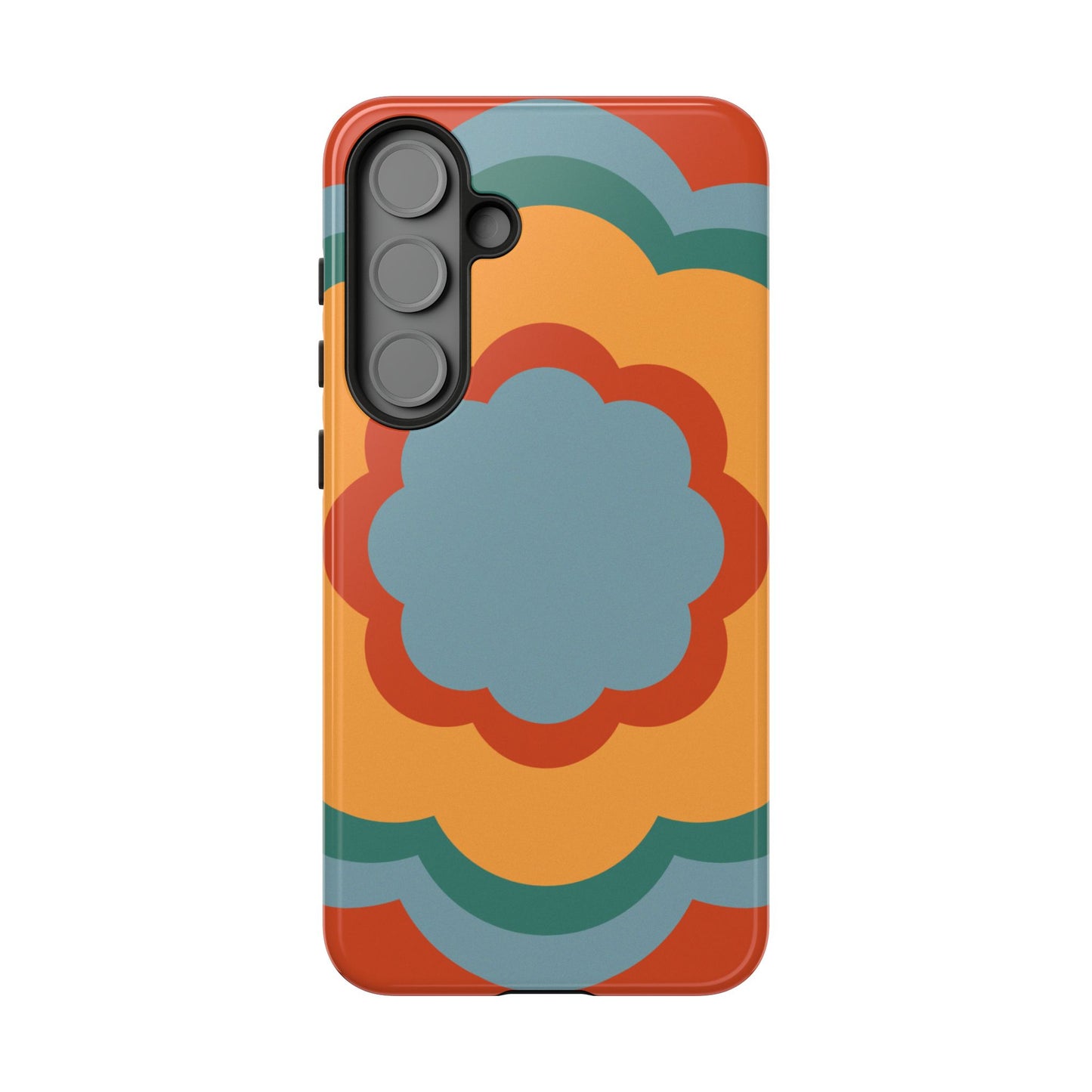 Retro Flower Power Samsung Galaxy Case – Bold 70s-Inspired Design with Dual-Layer Protection