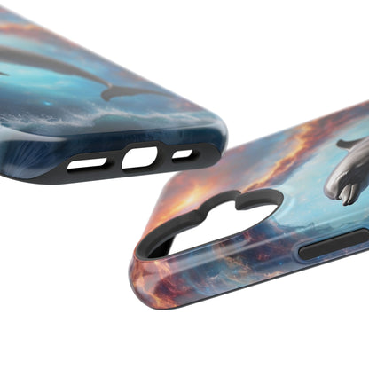 Cosmic Dolphin Space Vibes - MagSafe-Compatible Case